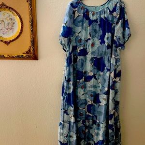 Blue floral Hawaiian fantasy Dress XL